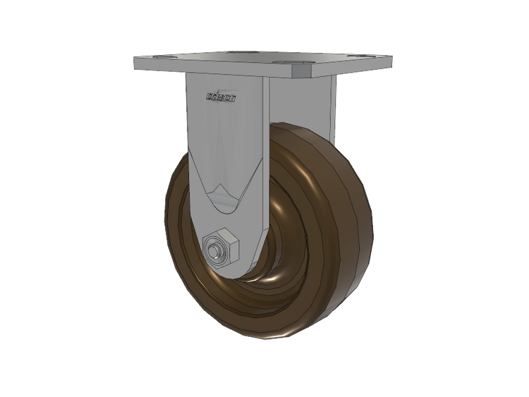 Defender D4 Series Stainless Steel Casters Stainless Steel Top Plate Rigid with 5 Phenolic - Hi-Temp Wheel