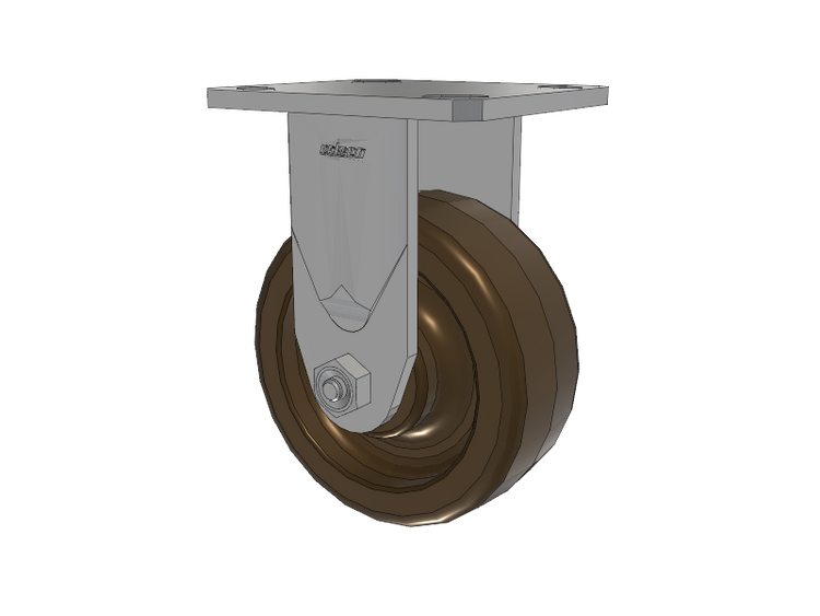 Defender D4 Series Stainless Steel Casters Stainless Steel Top Plate Rigid with 5 Phenolic - Hi-Temp Wheel