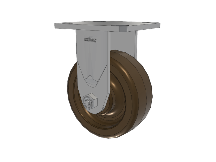 Defender D4 Series Stainless Steel Casters Stainless Steel Top Plate Rigid with 5 Phenolic - Hi-Temp Wheel