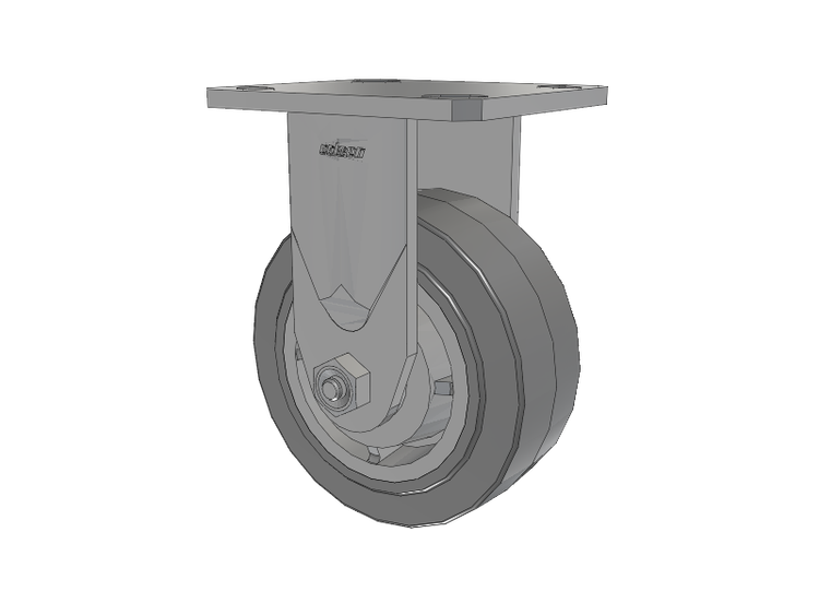Defender D4 Series Stainless Steel Casters Stainless Steel Top Plate Rigid with 5 Performa Rubber (Flat/Grey) Wheel