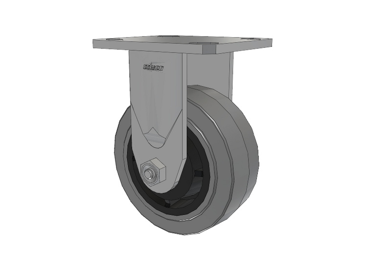Defender D4 Series Stainless Steel Casters Stainless Steel Top Plate Rigid with 5 Performa Rubber (Flat/Conductive) Wheel