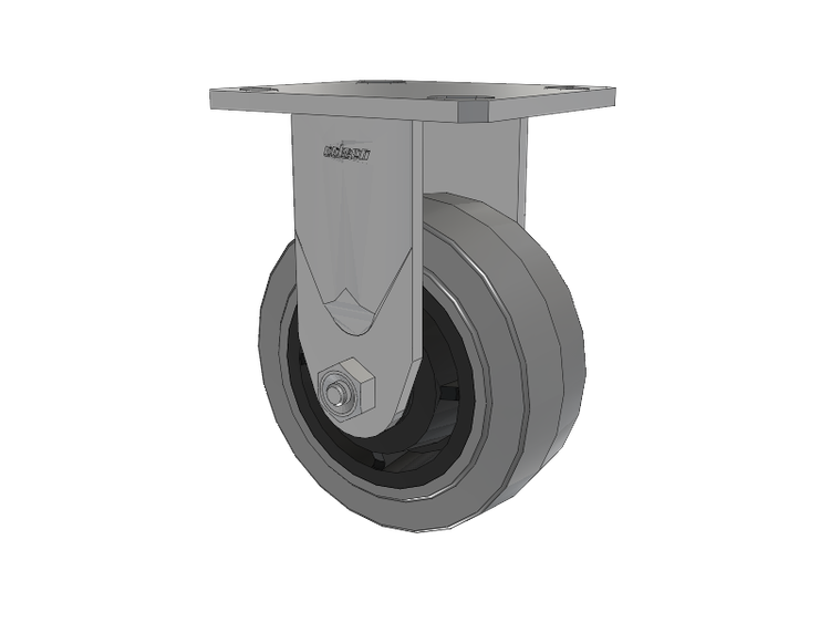 Defender D4 Series Stainless Steel Casters Stainless Steel Top Plate Rigid with 5 Performa Rubber (Flat/Conductive) Wheel