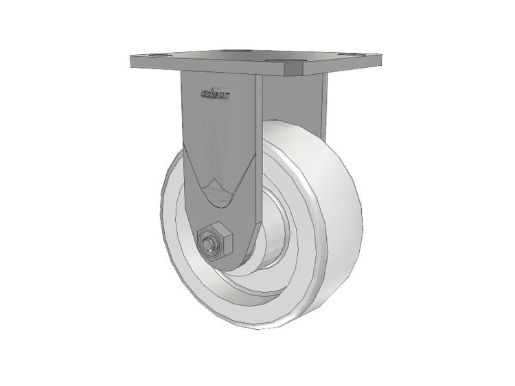 Defender D4 Series Stainless Steel Casters Stainless Steel Top Plate Rigid with 5 White Nylon Wheel