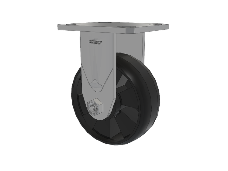 Defender D4 Series Stainless Steel Casters Stainless Steel Top Plate Rigid with 5 Maxim Nylon Glass Filled Wheel