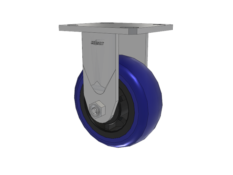 Defender D4 Series Stainless Steel Casters Stainless Steel Top Plate Rigid with 5 EG - Eagle Polyurethane (Polypropylene Core) Wheel