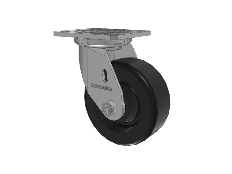 Defender D4 Series Stainless Steel Stainless Steel Top Plate Swivel Caster with 5 Phenolic Wheel