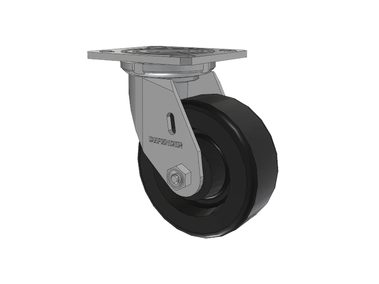 Defender D4 Series Stainless Steel Stainless Steel Top Plate Swivel Caster with 5 Phenolic Wheel