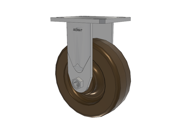 Defender D4 Series Stainless Steel Casters Stainless Steel Top Plate Rigid with 6 Phenolic - Hi-Temp Wheel