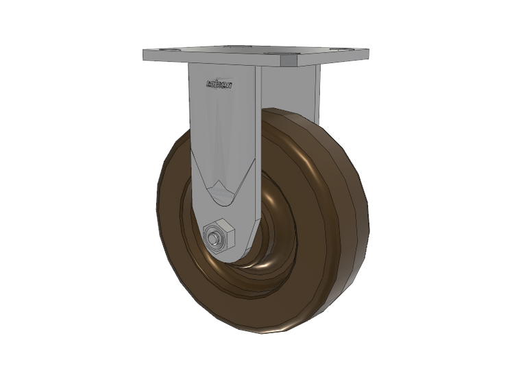 Defender D4 Series Stainless Steel Casters Stainless Steel Top Plate Rigid with 6 Phenolic - Hi-Temp Wheel
