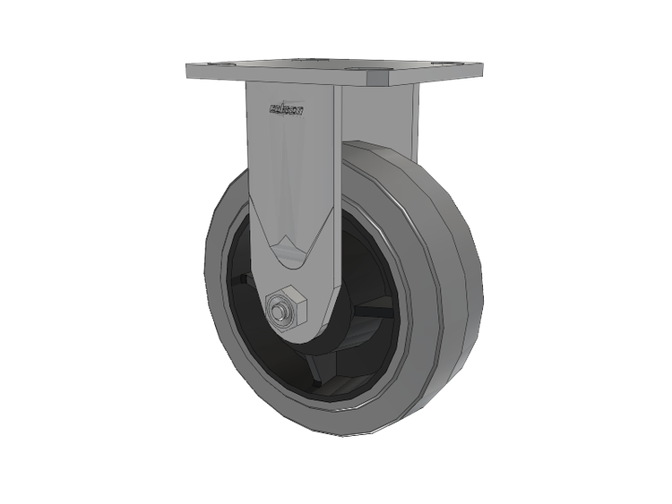 Defender D4 Series Stainless Steel Casters Stainless Steel Top Plate Rigid with 6 Performa Rubber (Flat/Conductive) Wheel