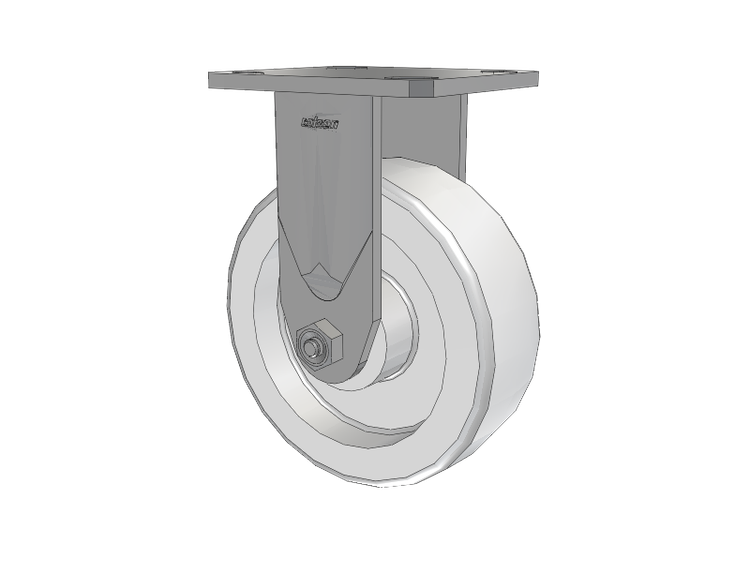 Defender D4 Series Stainless Steel Casters Stainless Steel Top Plate Rigid with 6 White Nylon Wheel