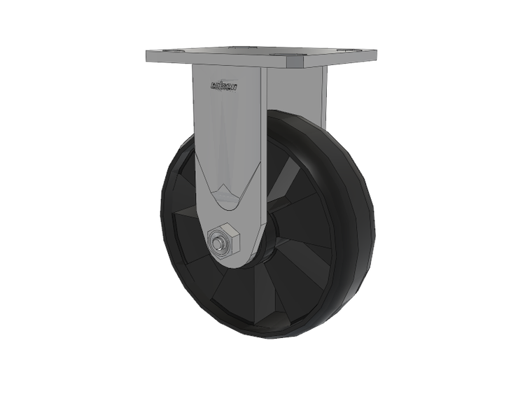 Defender D4 Series Stainless Steel Casters Stainless Steel Top Plate Rigid with 6 Maxim Nylon Glass Filled Wheel
