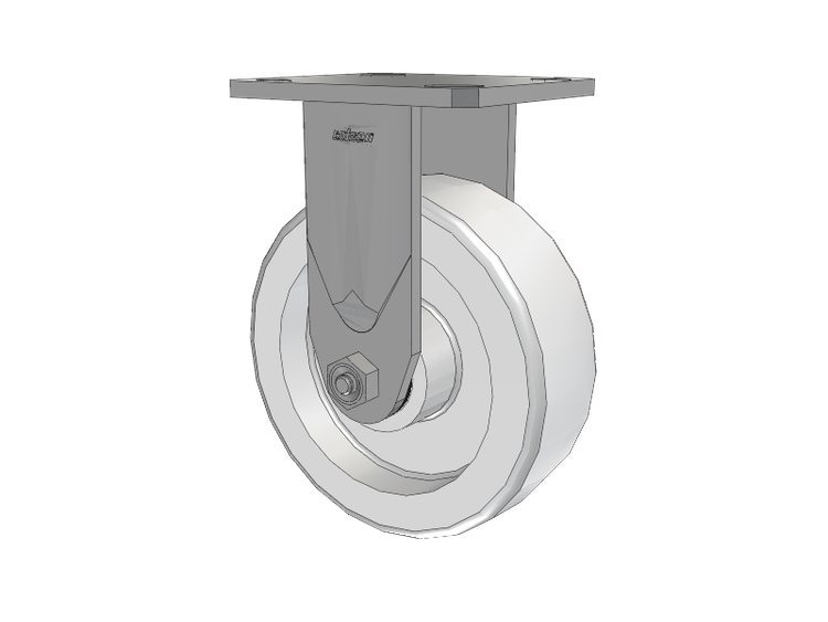 Defender D4 Series Stainless Steel Casters Stainless Steel Top Plate Rigid with 6 White Nylon Wheel