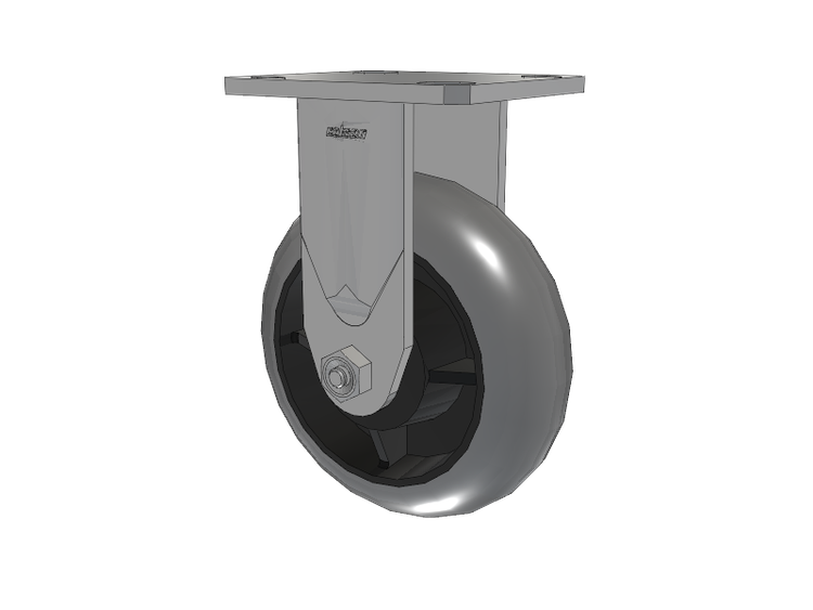 Defender D4 Series Stainless Steel Casters Stainless Steel Top Plate Rigid with 6 Performa Rubber (Round/Conductive) Wheel