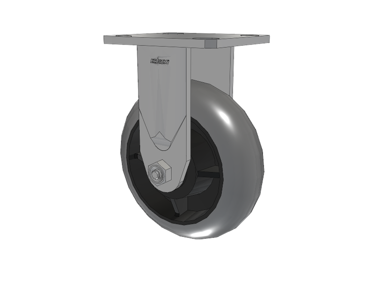 Defender D4 Series Stainless Steel Casters Stainless Steel Top Plate Rigid with 6 Performa Rubber (Round/Conductive) Wheel