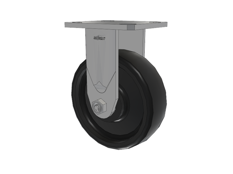 Defender D4 Series Stainless Steel Casters Stainless Steel Top Plate Rigid with 6 Endura Solid Elastomer Wheel