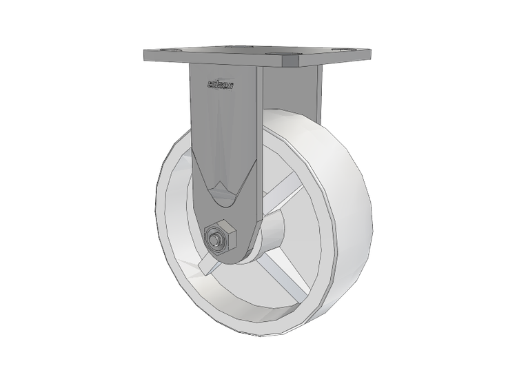 Defender D4 Series Stainless Steel Casters Stainless Steel Top Plate Rigid with 6 Retort Hi-Temp Wheel