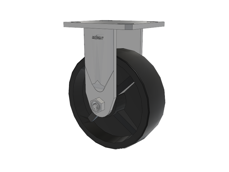 Defender D4 Series Stainless Steel Casters Stainless Steel Top Plate Rigid with 6 Polyolefin Wheel
