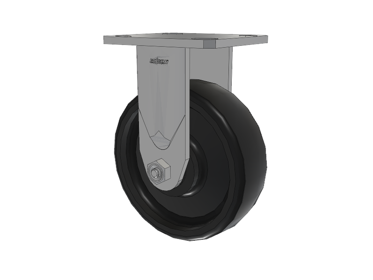 Defender D4 Series Stainless Steel Casters Stainless Steel Top Plate Rigid with 6 Endura Solid Elastomer Wheel