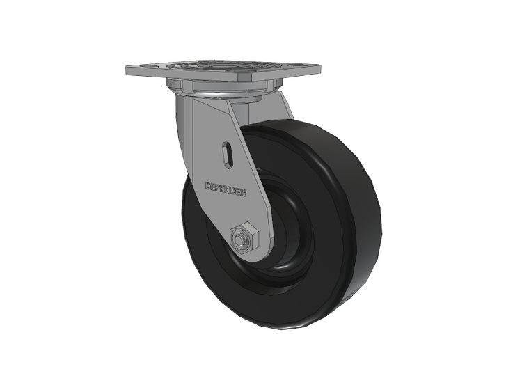 Defender D4 Series Stainless Steel Stainless Steel Top Plate Swivel Caster with 6 Phenolic Wheel