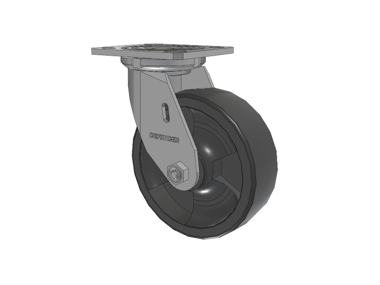 Defender D4 Series Stainless Steel Stainless Steel Top Plate Swivel Caster with 6 HD Nylon Glass Filled Wheel