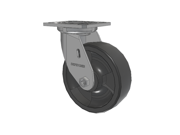 Defender D4 Series Stainless Steel Stainless Steel Top Plate Swivel Caster with 6 HD Nylon Glass Filled Wheel