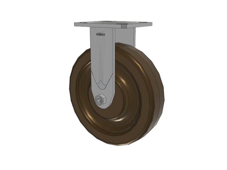 Defender D4 Series Stainless Steel Casters Stainless Steel Top Plate Rigid with 8 Phenolic - Hi-Temp Wheel
