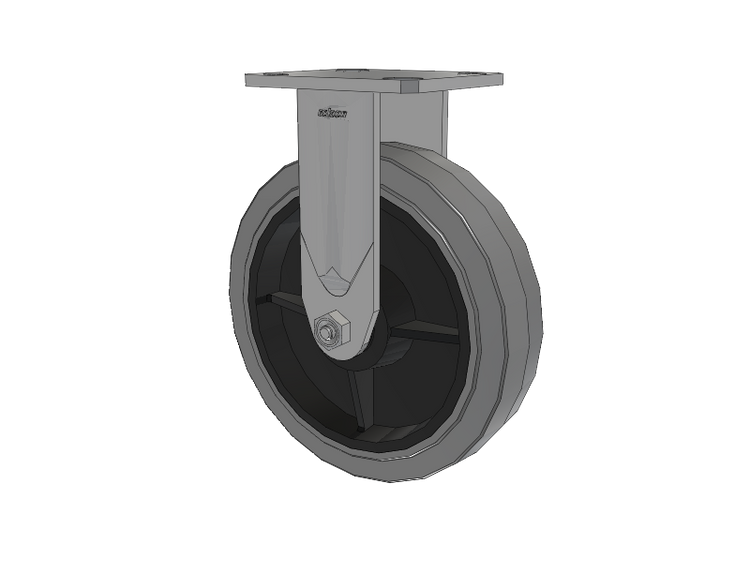 Defender D4 Series Stainless Steel Casters Stainless Steel Top Plate Rigid with 8 Performa Rubber (Round) Wheel