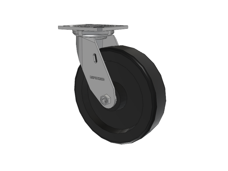 Defender D4 Series Stainless Steel Stainless Steel Top Plate Swivel Caster with 8 Phenolic Wheel