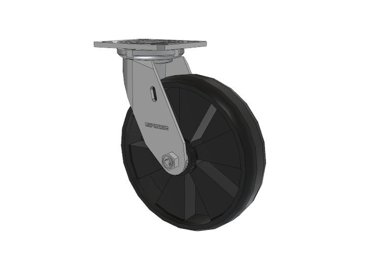 Defender D4 Series Stainless Steel Stainless Steel Top Plate Swivel Caster with 8 Maxim Nylon Glass Filled Wheel
