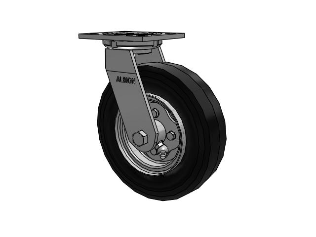 16 Series Pneumatic Casters Top Plate Swivel Caster with 8 x 2 Black Pneumatic Wheel