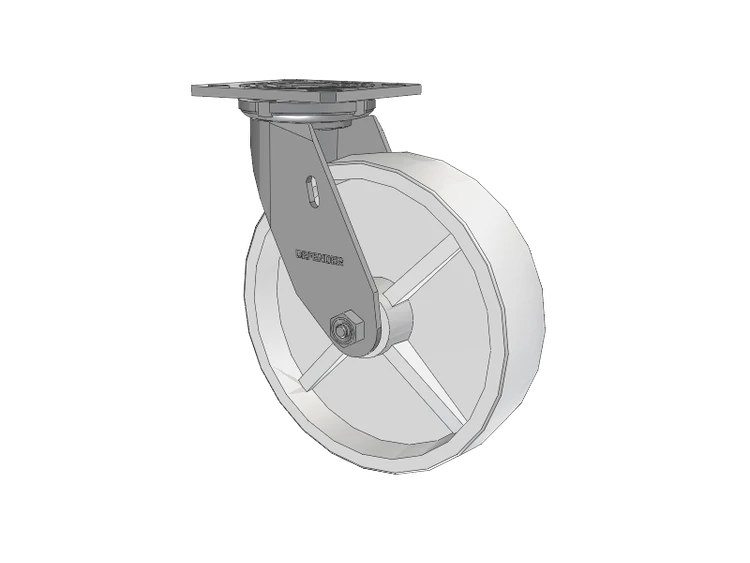 Defender D4 Series Stainless Steel Stainless Steel Top Plate Swivel Caster with 8 Retort Hi-Temp Wheel