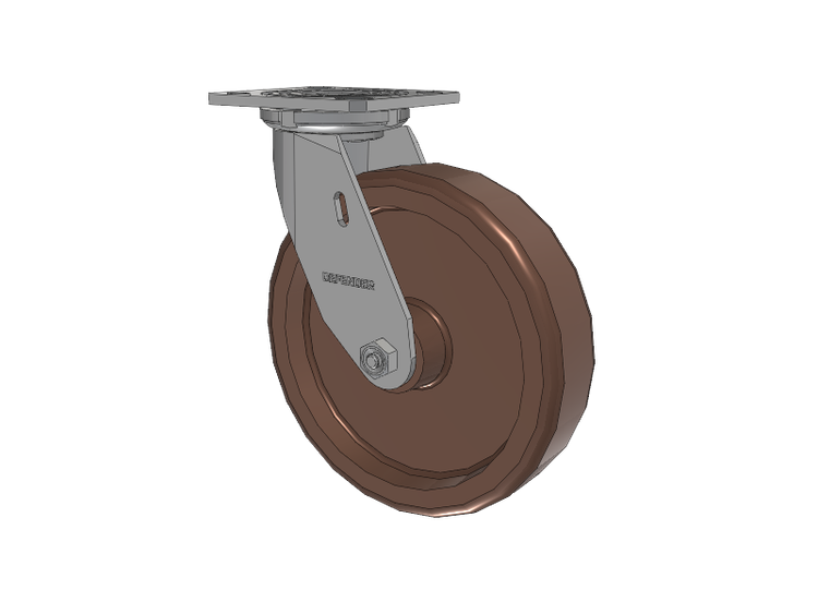 Roulette pivotante Defender série D4 en acier inoxydable, avec plateau supérieur en acier inoxydable et 8 roues Thermo Hi-Temp