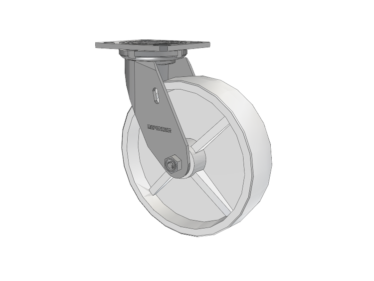 Defender D4 Series Stainless Steel Stainless Steel Top Plate Swivel Caster with 8 Retort Hi-Temp Wheel