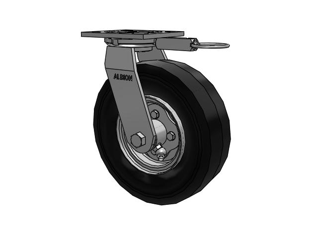 16 Series Pneumatic Casters Top Plate Swivel Caster with 8.6 x 2.5 Black Pneumatic Wheel