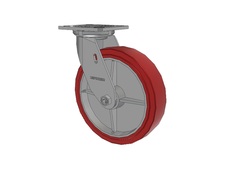 Defender D4 Series Stainless Steel Stainless Steel Top Plate Swivel Caster with 8 Polyurethane HI-TECH Wheel