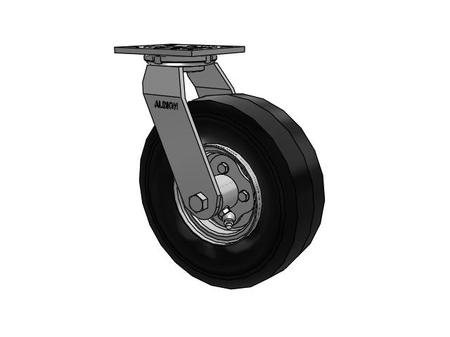 16 Series Pneumatic Casters Top Plate Swivel Caster with 9 x 2.8 Black Pneumatic Wheel
