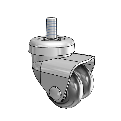 NeoTeq Dual Threaded Stem Swivel Caster with 2 x 1 Neoprene Rubber Wheel