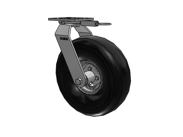 16 Series Pneumatic Casters Top Plate Swivel Caster with 10.9 x 4.1 Black Pneumatic Wheel