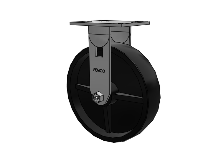 E-line Rigid Caster with 8 x 2 Polypropylene HD Wheel