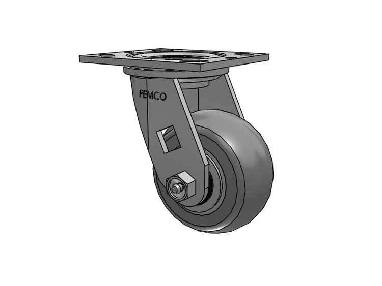 E-line Swivel Caster with 4 x 2 Thermo-Rubber (Donut) Wheel