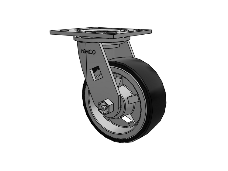 E-line Swivel Caster with 5 x 2 PolyKat Thermo-Urethane Wheel