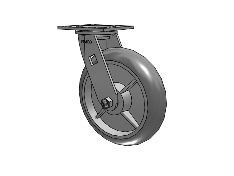 E-line Swivel Caster with 8 x 2 Thermo-Rubber (Donut) Wheel