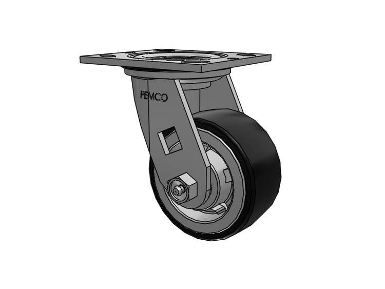E-line Sealed Swivel Caster with 4 x 2 PolyKat Thermo-Urethane Wheel