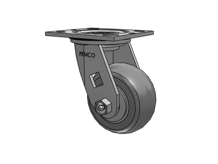 E-line Sealed Swivel Caster with 4 x 2 Thermo-Rubber (Donut) Wheel