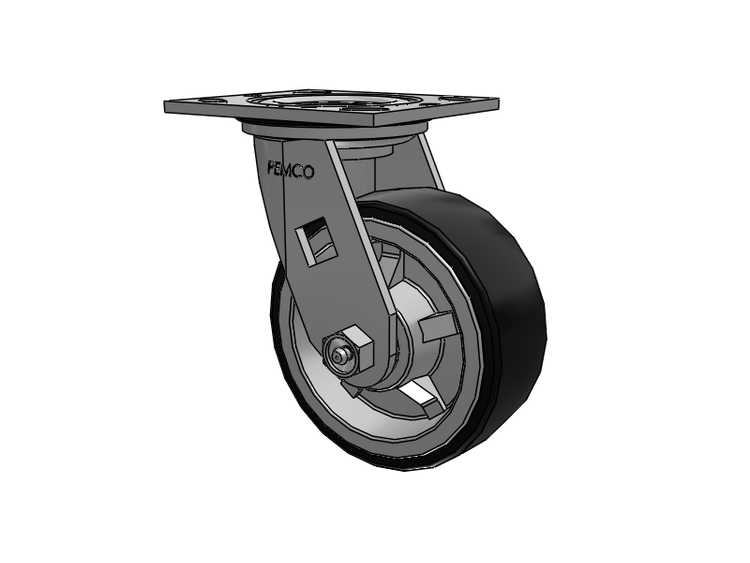 E-line Sealed Swivel Caster with 5 x 2 PolyKat Thermo-Urethane Wheel
