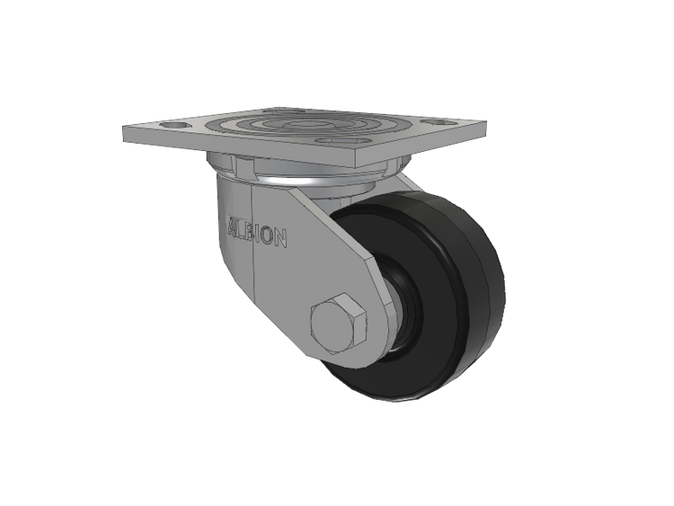 16 Series Top Plate Swivel Caster with 3.25 x 1.5 Black Phenolic Resin TM - Phenolic Wheel
