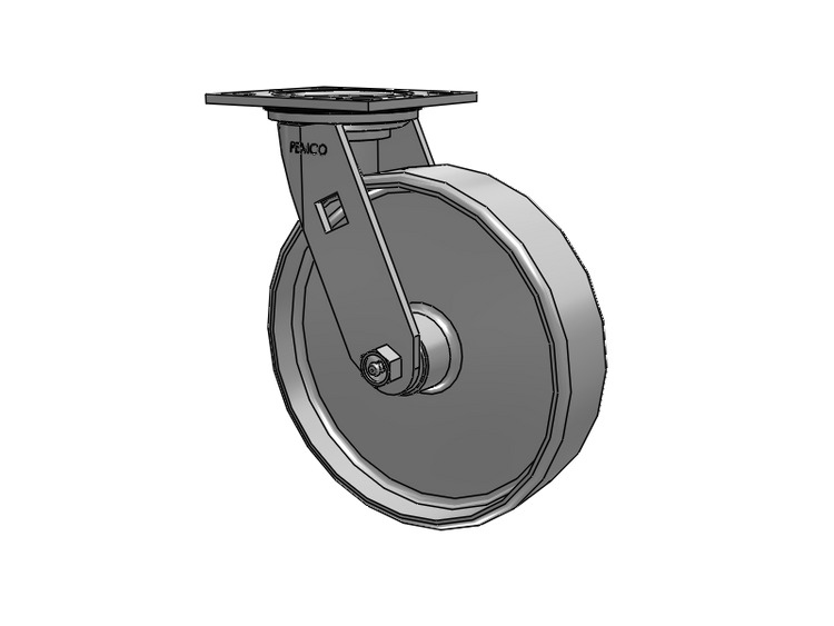 E-line Sealed Swivel Caster with 8 x 2 Cast Iron Wheel