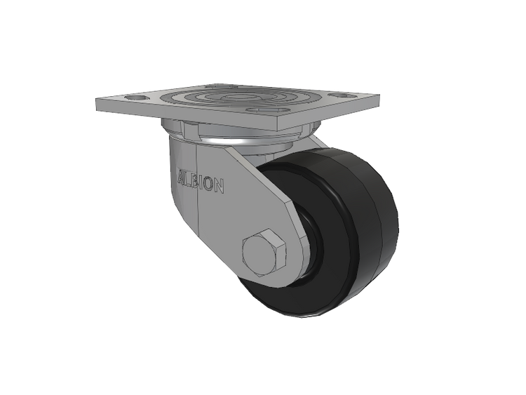16 Series Top Plate Swivel Caster with 3.25 x 2 Black Phenolic Resin TM - Phenolic Wheel