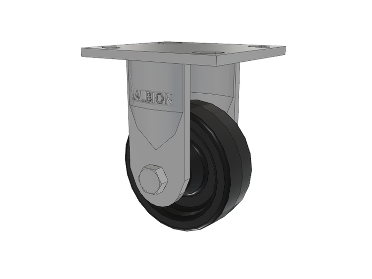 16 Series Top Plate Rigid Caster with 4 x 1.5 Black Phenolic Resin TM - Phenolic Wheel